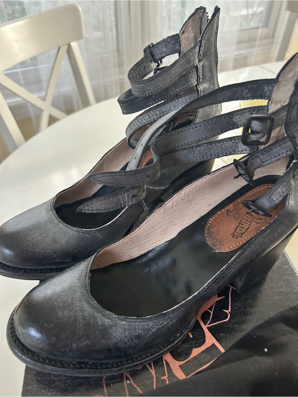 Free bird gorgeous! Black Strappy Mary Jane Block Heels - Picture 11 of 13